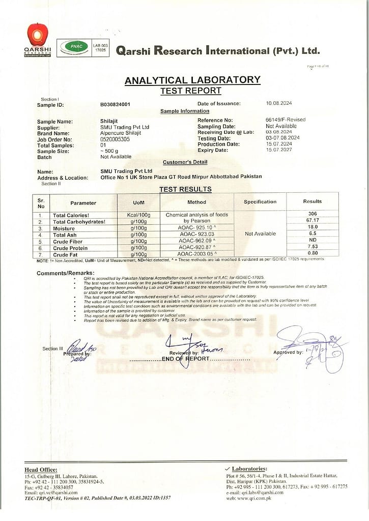 Certifcatie about nutrients